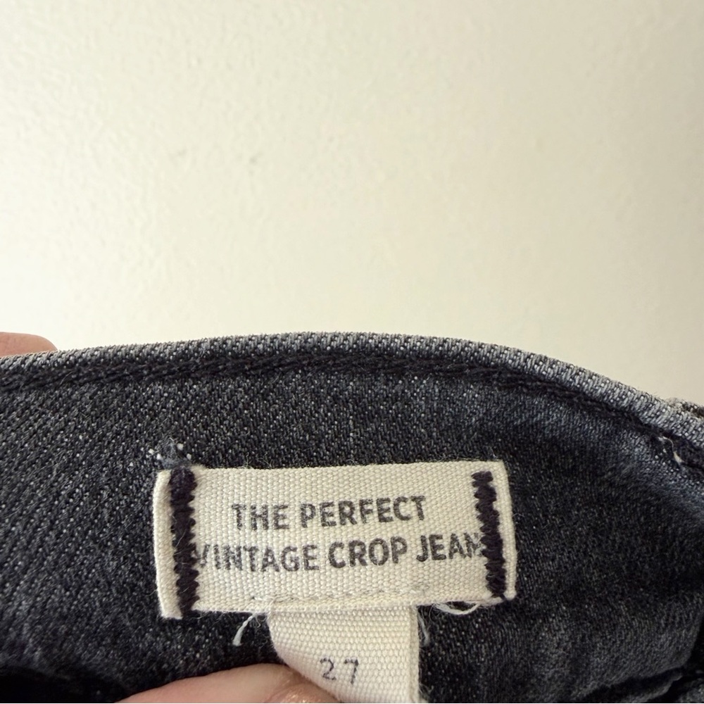 Madewell | Perfect Vintage Crop Jeans High Rise Tapered Charcoal Gray Size 27 - Picture 8 of 9